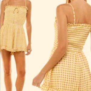 Altar’d state gingham smocked romper plaid L